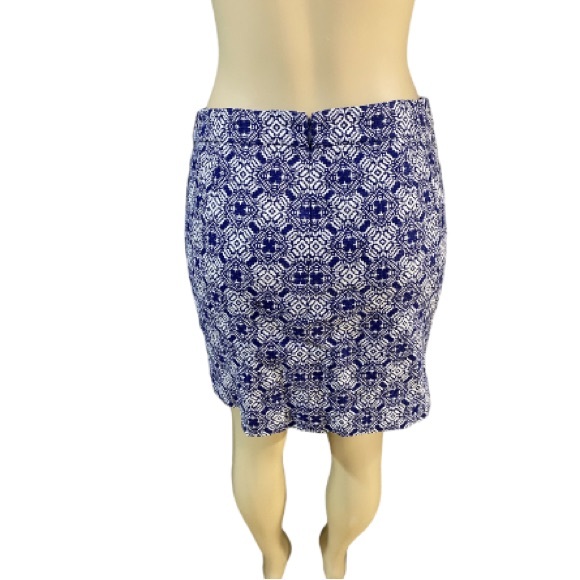 Jcrew Blue & White printed lined mini skirt size 6 - Picture 3 of 5